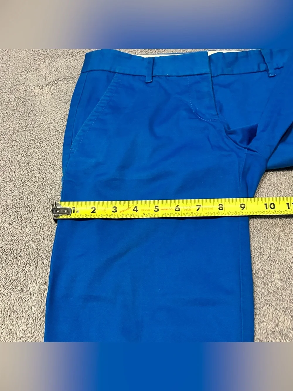 J Crew Pant Women 00 Blue Chino City Fit Ankle Cropped Stretch Office Heritage